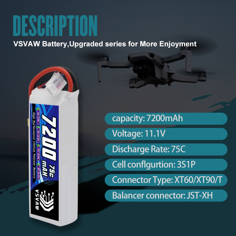 VSVAW 3S Lipo Battery 11.1V 72 - Drone Battery Adapter บทวิจารณ์และราคา