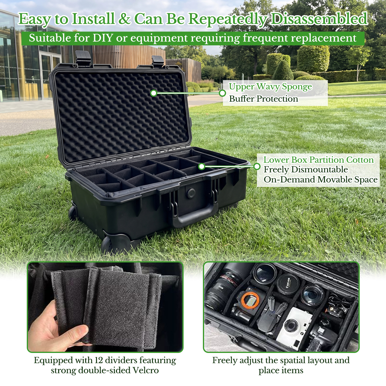 Professional Large Hard Rollin - Drone Carrying Case บทวิจารณ์และราคา