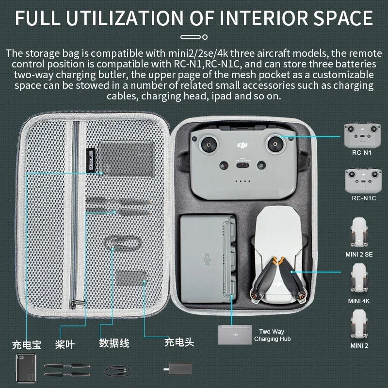 Mini 2 Shoulder Bag PU Portabl - Drone Carrying Case บทวิจารณ์และราคา