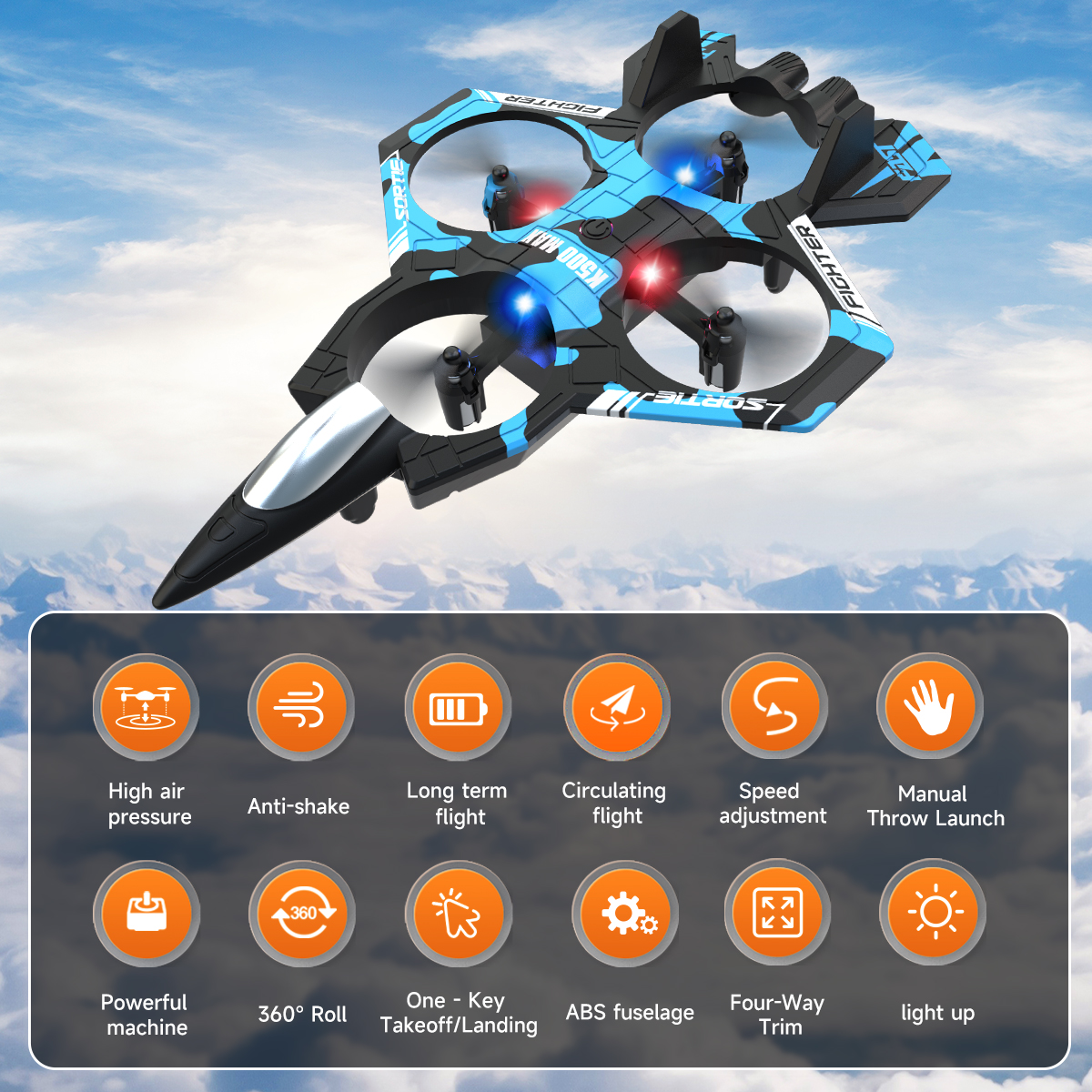AXNEN K500 MAX RC Plane Fighte - Drone Beacon Light บทวิจารณ์และราคา