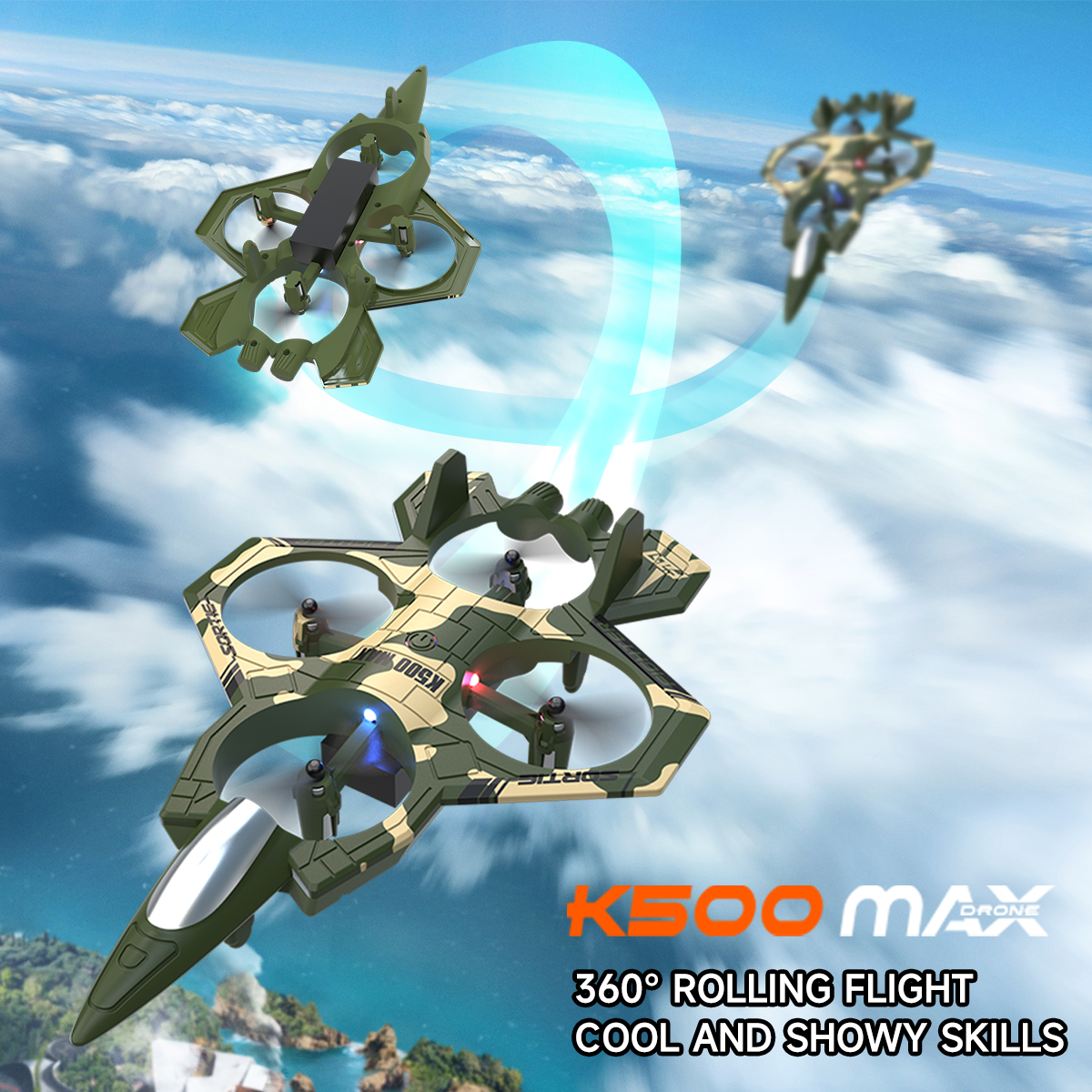 AXNEN K500 MAX RC Plane Fighte - Drone Beacon Light บทวิจารณ์และราคา