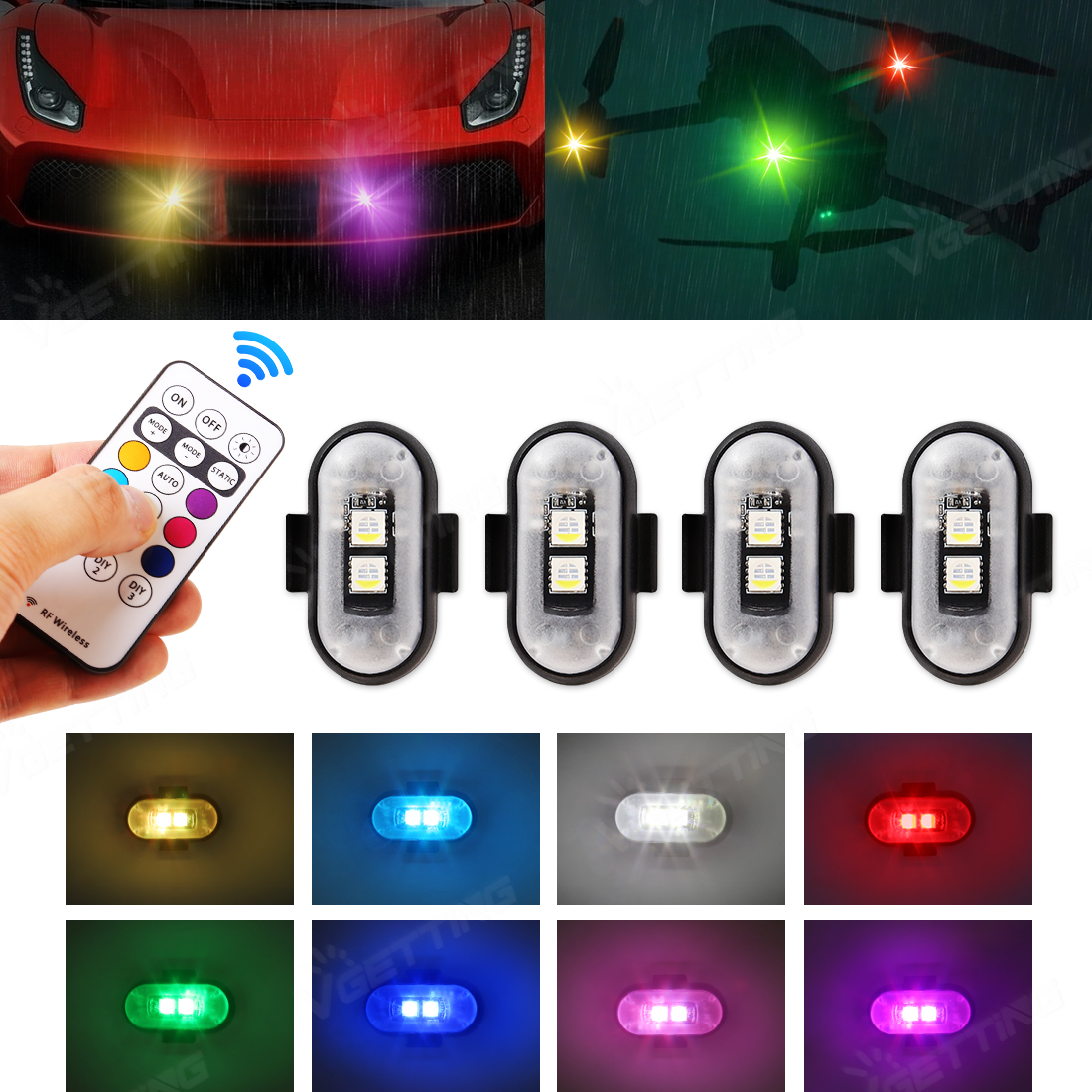 4Pcs Mini Drone Strobe Light 8 - Drone Strobe Light บทวิจารณ์และราคา