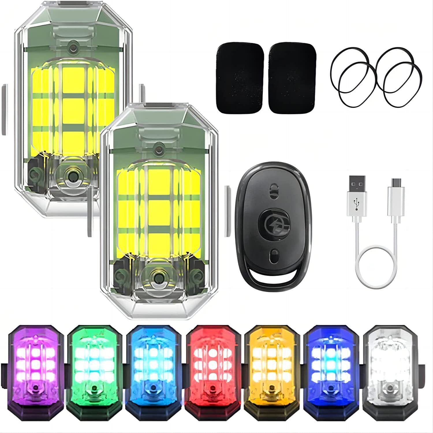 1/2/4Pc Remote Motorcycle Ligh - Drone Strobe Light บทวิจารณ์และราคา