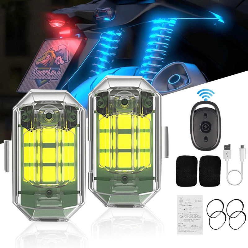 1/2/4Pc Remote Motorcycle Ligh - Drone Strobe Light บทวิจารณ์และราคา